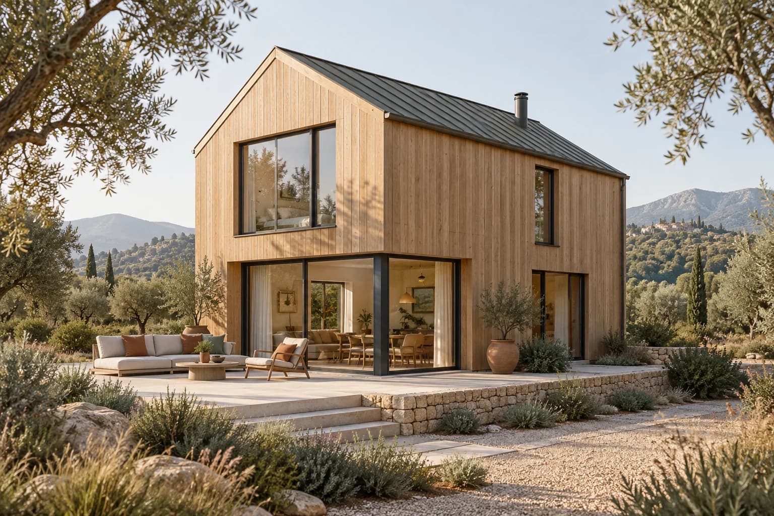 Visualización conceptual: Casas Prefabricadas de Madera